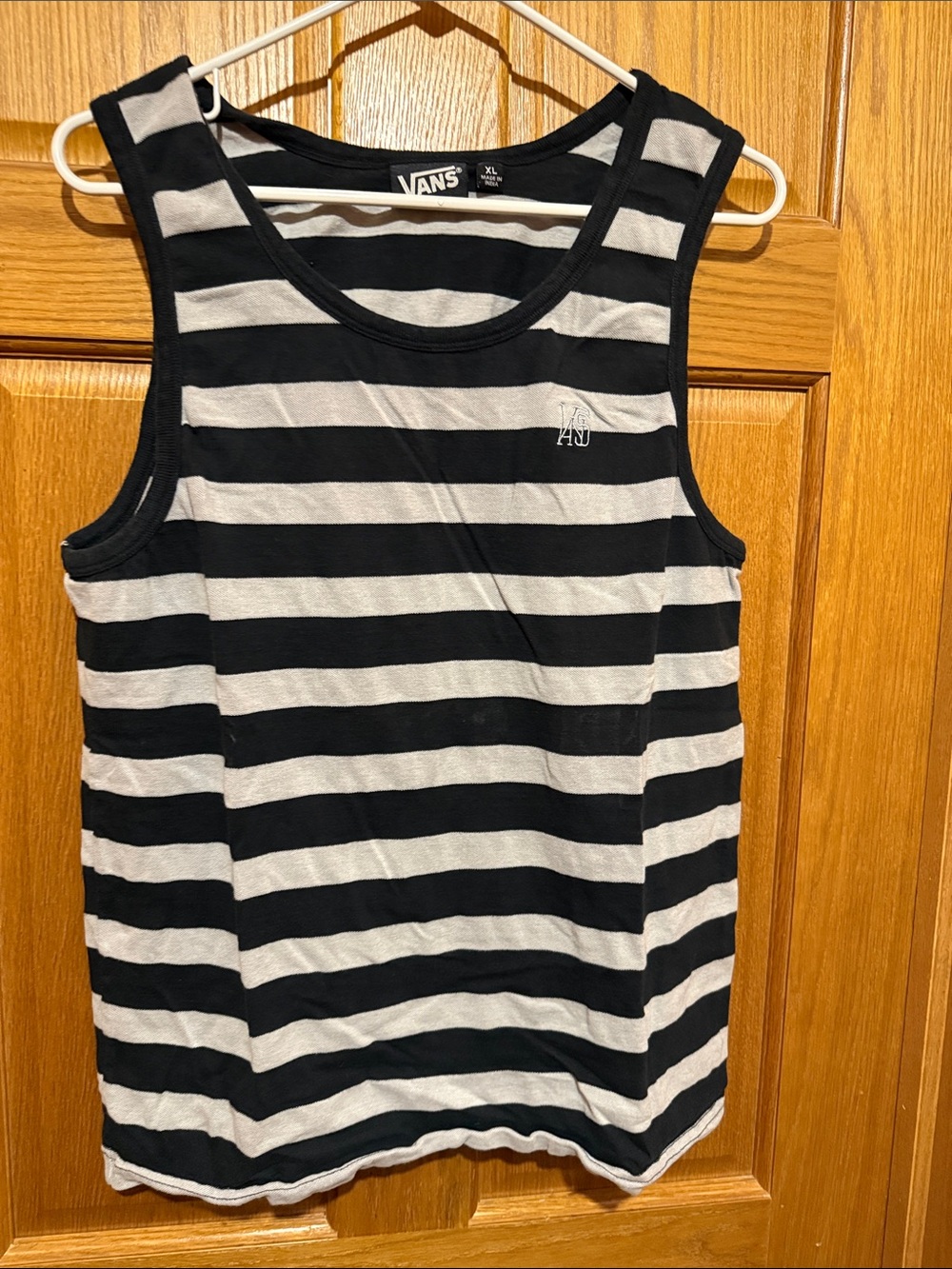 Vans Black and Gray Striped Sleeveless Top